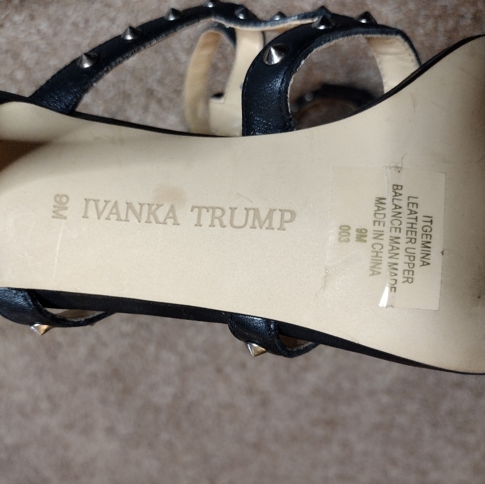 Ivanka Trump Black Studded Cage Heels 9 - Picture 11 of 12